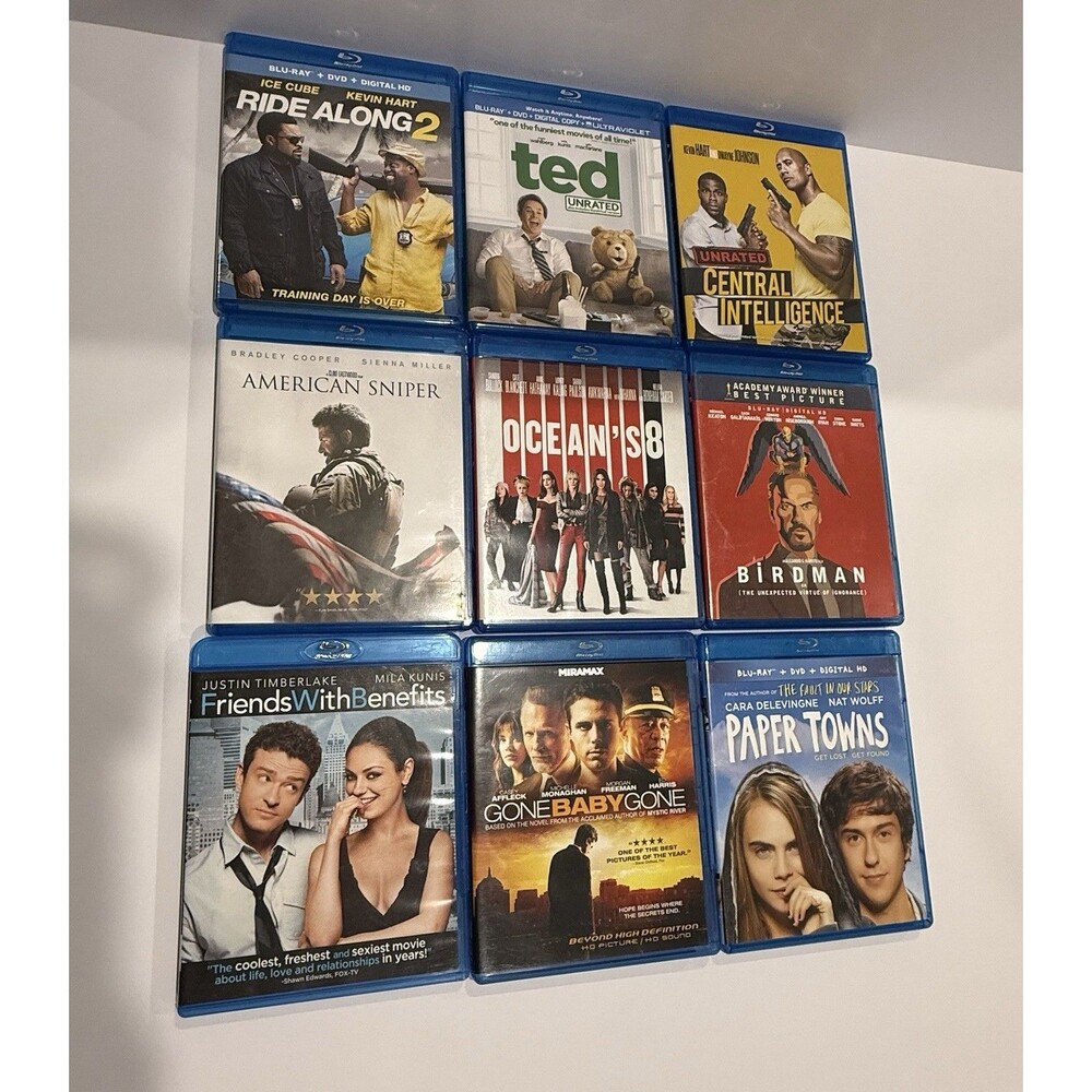 Lot Of 9 Blu-Ray Mixed Genre DVD Bundle - Thriller Horror Historic Action Comedy